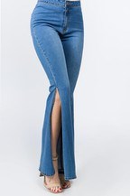 Bell Bottom Jeans With Side Slit